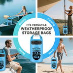 2 Pack 25lb Heavy Duty Pool Ladder Weights, Universal Above Ground Pool Step Sand Bags with Handles, 500D PVC Durable Waterproof & Foldable Sandbags for Swimming Pool Stairs (Sky Blue)