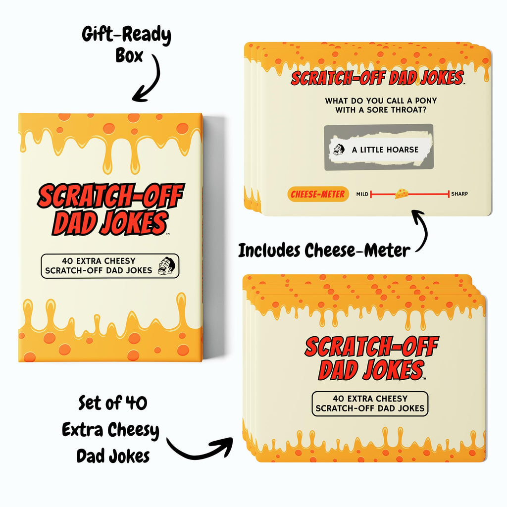 Scratch Off Dad Jokes - Dad Gift Ideas, Great for Fathers Day, Stocking Stuffers, White Elephant and Birthday Ideas - Set Includes 60+ Extra Funny Dad Jokes