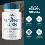 Bravenly Burn, BravenlyBurn Extreme Loss Support Digestive Gut Health Supplement, Advanced Wellness Formula Pills Capsulas, Premium Products Supports Blood Balance for Energy Pastillas (60 Capsules)