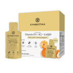 CYMBIOTIKA Liposomal Vitamin D3 + K2 + CoQ10 Liquid Supplement, Enhanced Absorption, Joint + Bone Health, Immune Support, Heart Health, Gluten Free, Soy Free, Plant-Based, 28 5 mL Packets