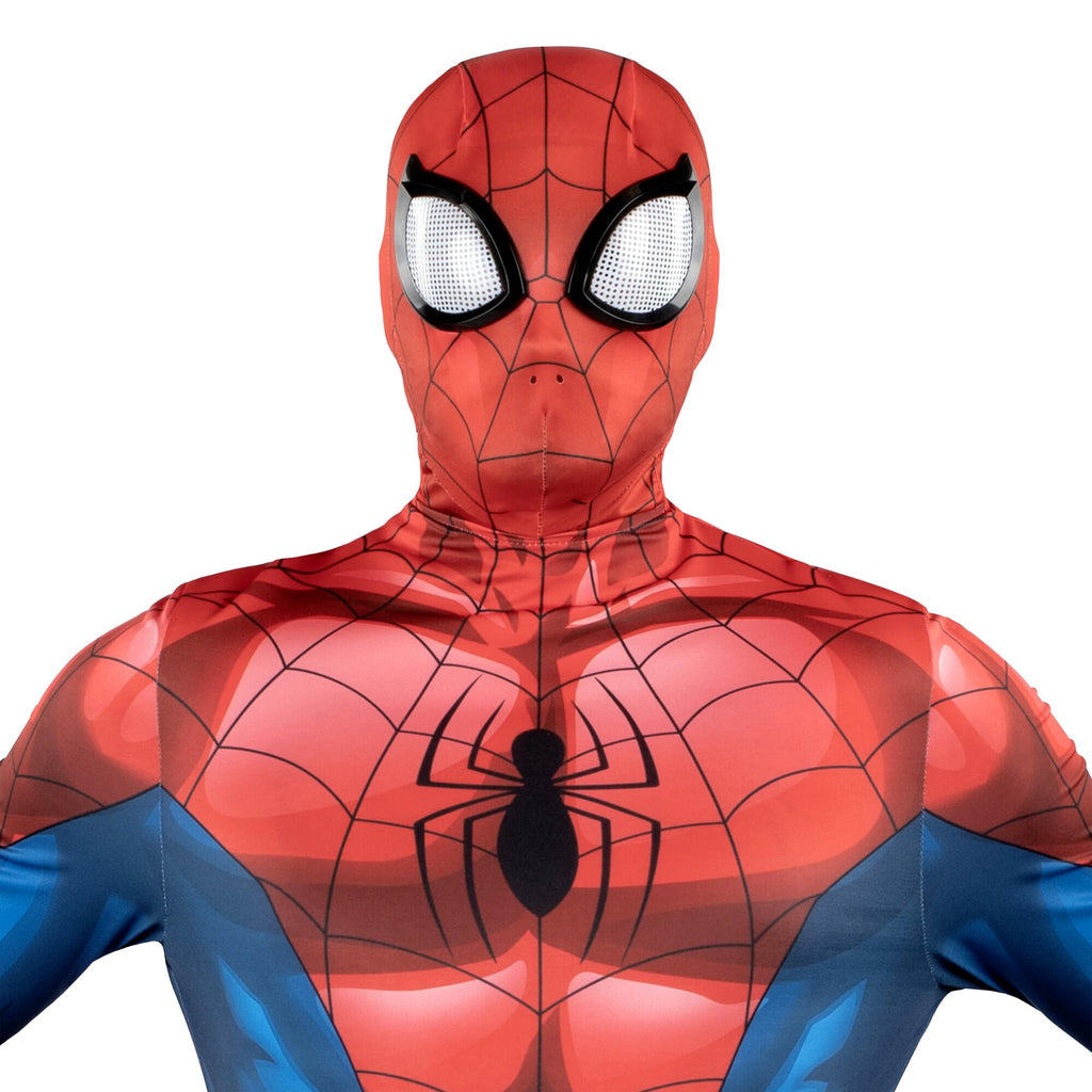 MARVEL Spider-Man Official Adult Deluxe Zentai Halloween Costume - Stretch Spandex with Hidden Zippers and Wrist Slits (M)