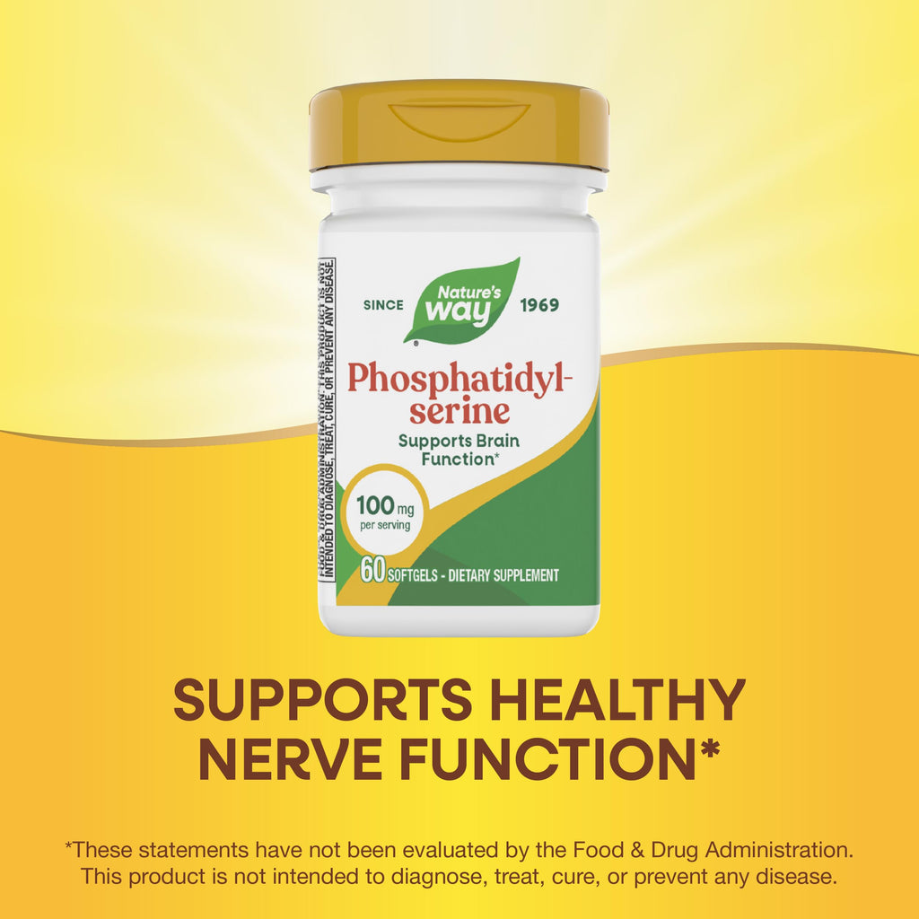 Nature's Way Phosphatidylserine, Supports Brain Function*, 100 mg per Serving, 60 Softgels (Packaging May Vary)