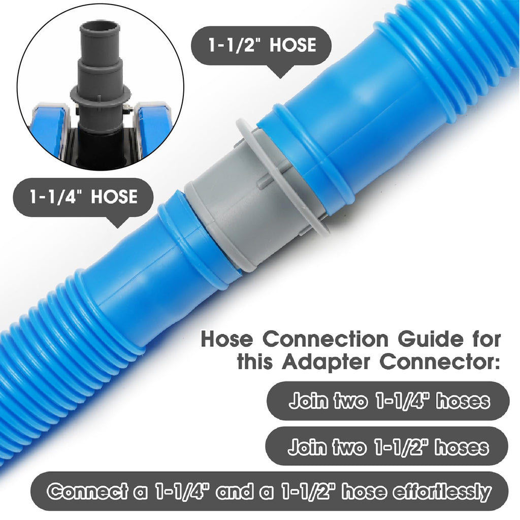 2 in 1 TidyMister 4LB Professional Pool Vacuum Heads with Hose Adapter Connector 1-1/4" or 1-1/2" Set-Commercial-Grade Vac Head & Swivel Handle,Wheels for Vinyl Liner,Inground & Above-Ground Pool