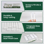 CAPSLogist Capsule Scoops 2 Pack, Tools for Filling Capsules, Empty Pill Capsule Filler for Supplements Powdered, Suitable for Size 000