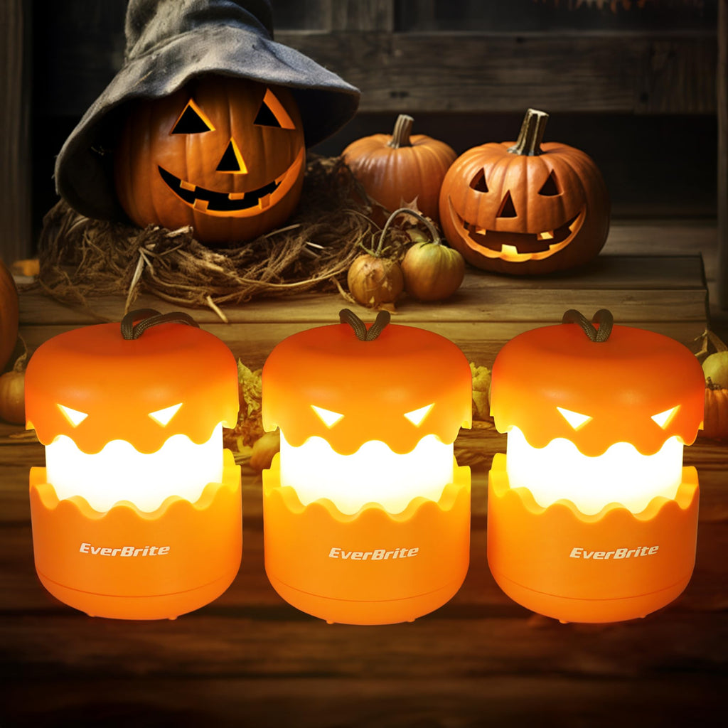 EverBrite 3-Pack Halloween Pumpkin Lantern, Collapsible Jack O Lantern