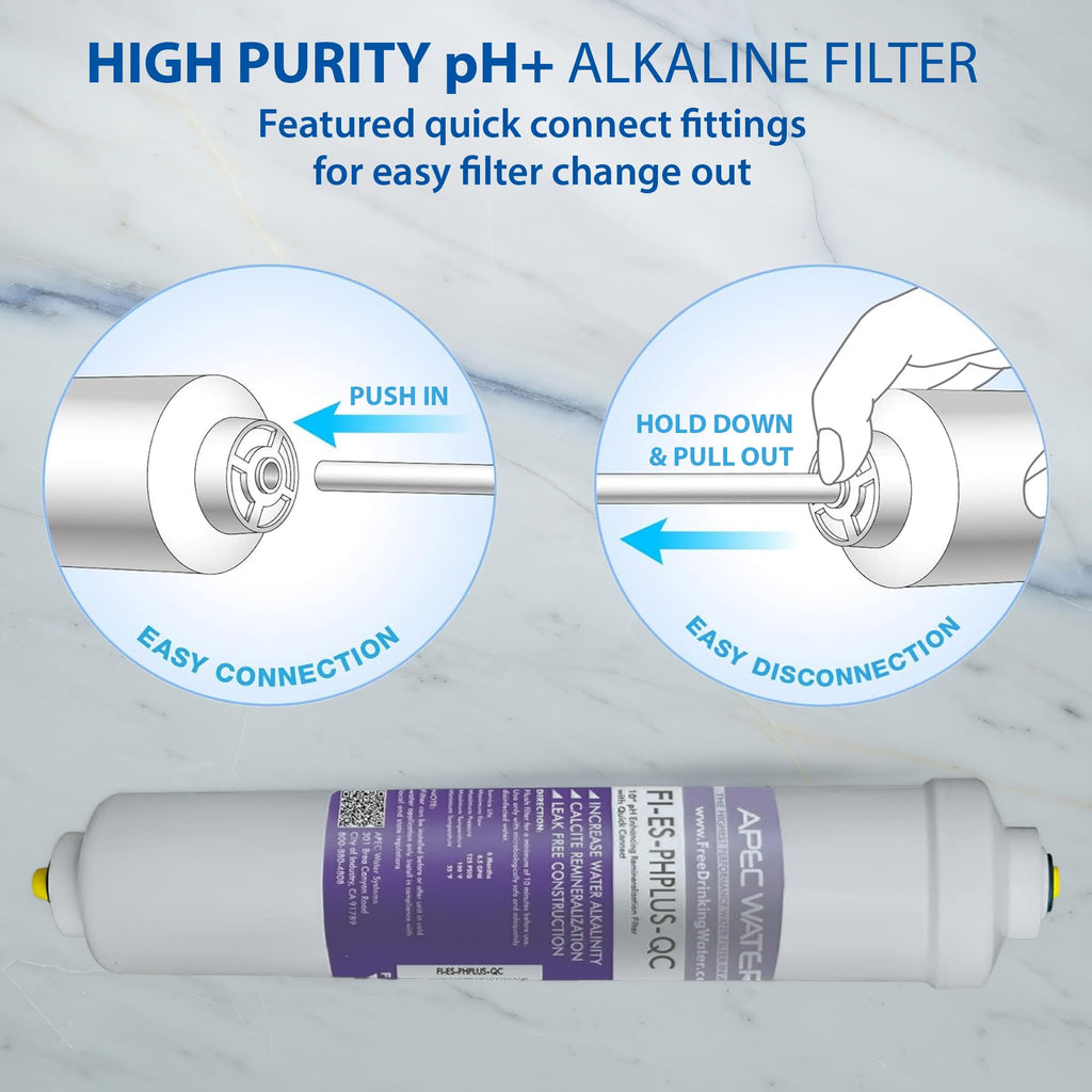 APEC Water Systems Filter-MAX-ESPH 75 GPD Complete Replacement Filter Set for Essence Series Alkaline Reverse Osmosis Water Filter System