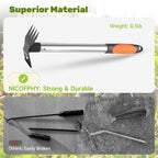 2 in 1 Manual Weeding Rake and Garden Hoe for Yard Lawn Patio Garden