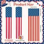 Frienda 4 Pack 4th of July American Flag Column Wraps 108 x 54 Inch Striped Porch Independence Day Column Wraps with 1 Roll Tape Disposable Pillar Wrap for Independence Day Party Outdoor Decor