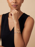 mulanci Cable Bracelets for Women, Twisted Cable Bracelet Cuff, Mixed Metal Two Tone Silver and Gold Bracelet, Wire Bangle Bracelets for Women