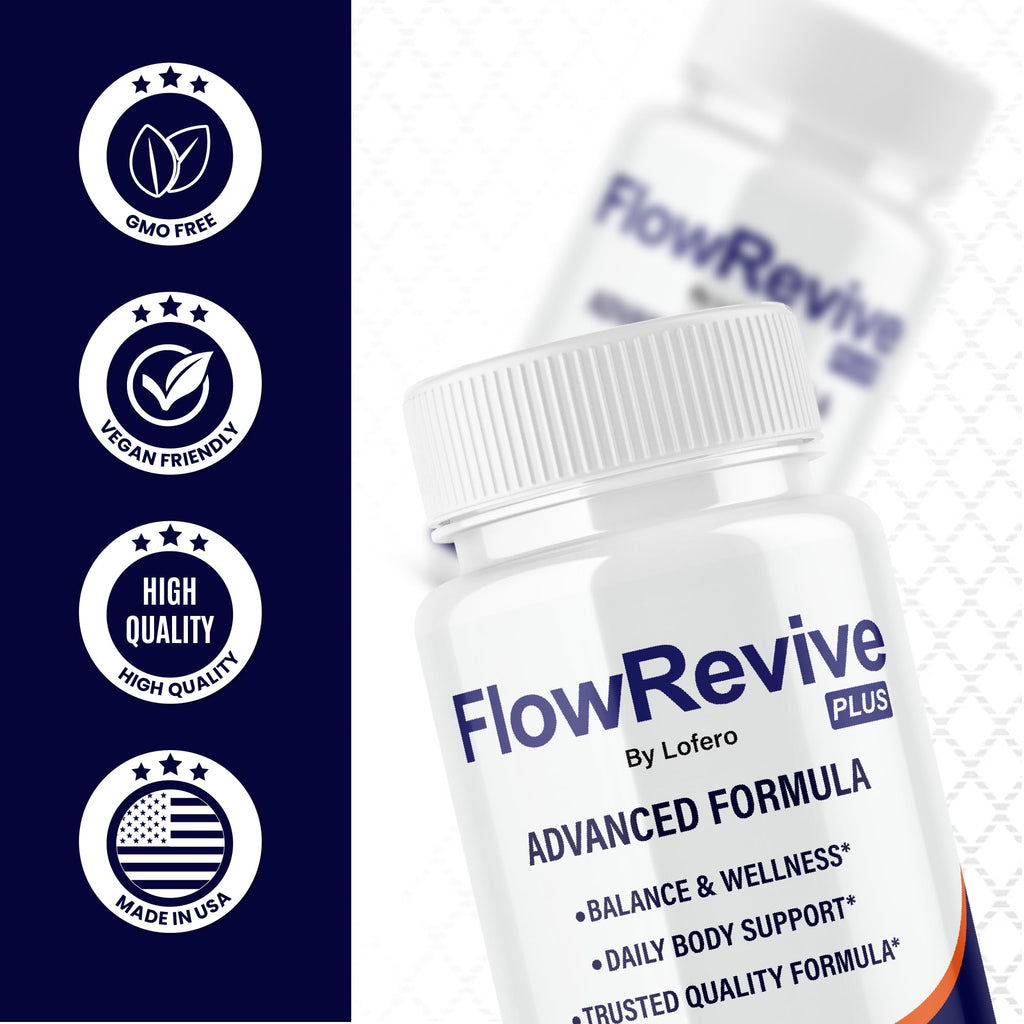 Flow Revive Capsules, FlowRevive Pills Advanced Premium Prostate Supplement Health Support Formula Vitamins For Men Urinary Function, Comfort, Flow & Balance Natural Ingredients Capsulas (60 capsules)