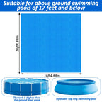 16Ft Pool Ground Cloths,Heavy-Duty Swimming Pool Waterproof PE Swimming Pool Liner Pad for Protect Above Ground Pool Blankets for 6ft to 15ft Frame Above Ground Pools Accessories Prevents Punctures