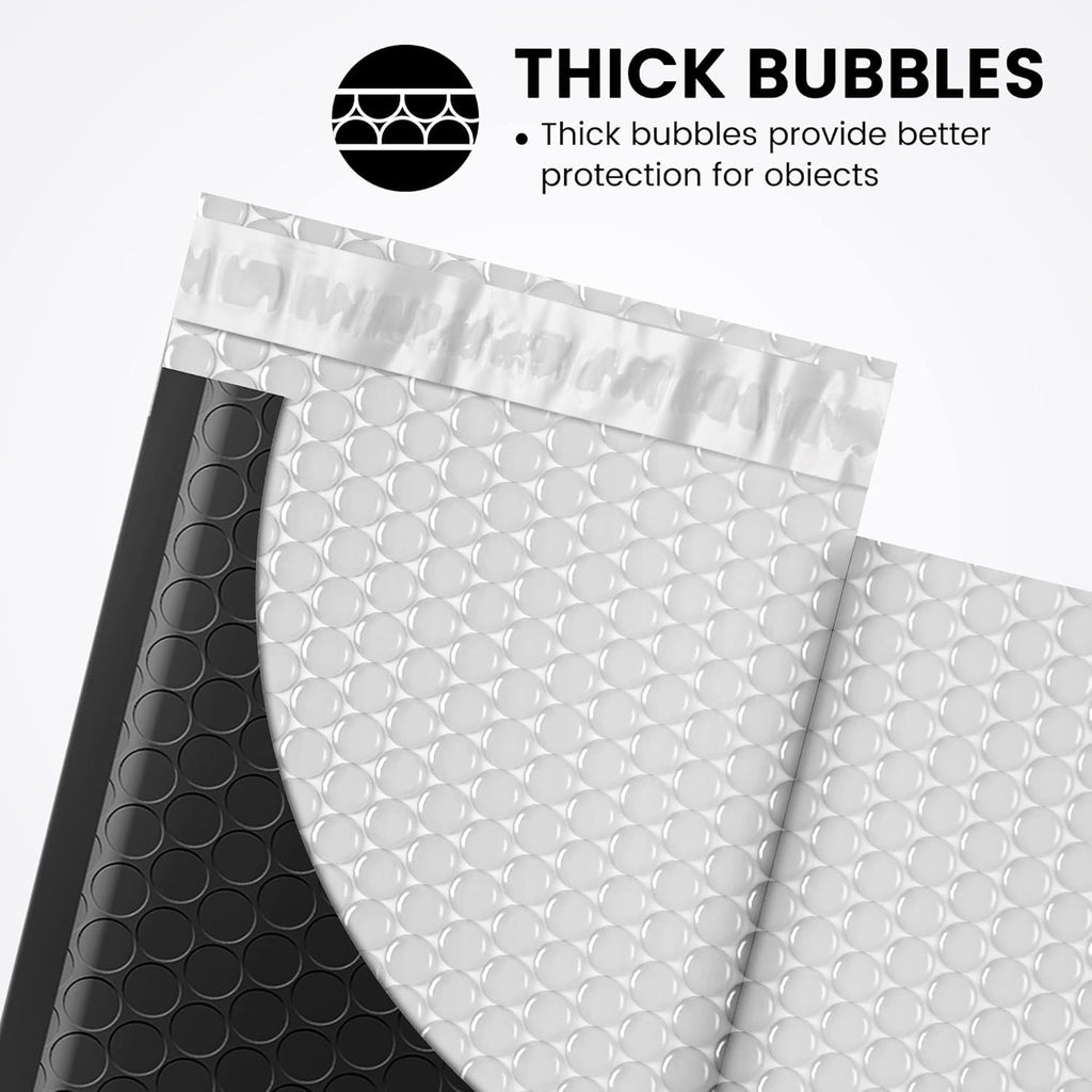 Fuxury Black Bubble Mailers 4x8" Padded Envelopes 1000Pack