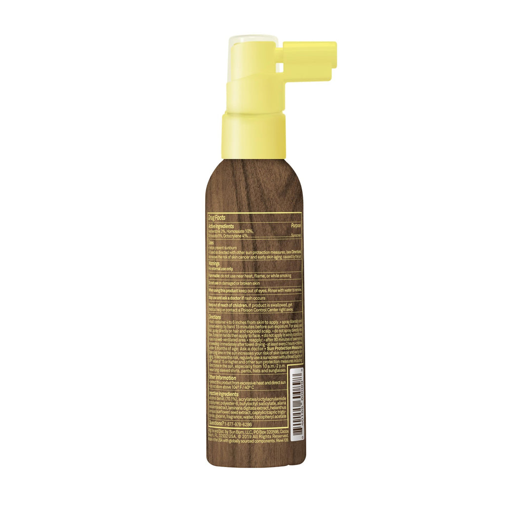 Sun Bum Original SPF 30 Sunscreen Scalp and Hair Mist - Hawaii Act 104 Compliant (Octinoxate & Oxybenzone) - Vegan - Broad Spectrum UVA/UVB Sunscreen Spray with Vitamin E - 2 oz