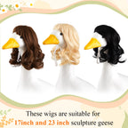 Dansydaisy 3 Pcs Porch Goose Wigs,Porch Goose Outfit Suitable for 17 Inch and 23 Inch Statue,Cute Outdoor Statue Accessories,Patio Yard Goosey Wig for Lawn Goosey Garden
