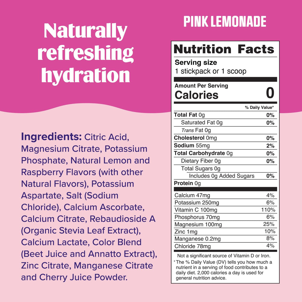 Ultima Replenisher Daily Electrolyte Powder Drink Mix – Pink Lemonade, 30 Servings Canister – Zero Sugar Hydration Powder with 6 Electrolytes & Minerals – Sugar Free, Plant-Based & Keto Friendly