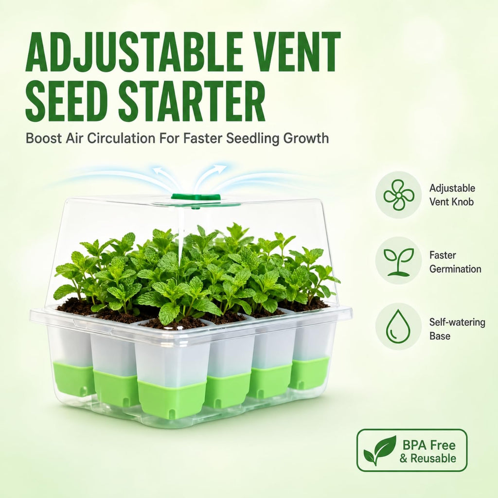 ZSYWODFO 5 Pack 60-Cell Silicone Seed Starter Trays with Humidity Dome