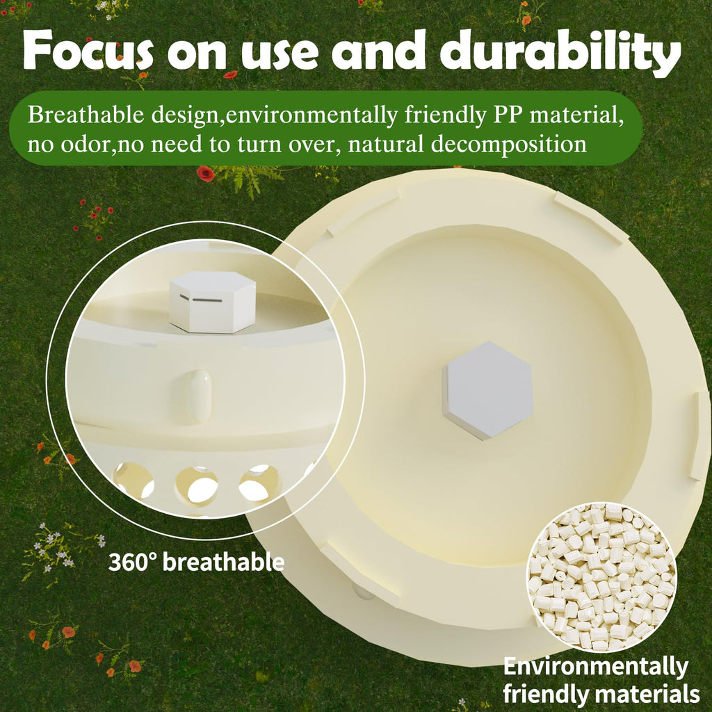 Underground Worm Farm, Garden Mini vermicomposting bin for use in Outdoor Gardening from Kitchen Food Waste, with Holes and lid11.81IN+10.23IN+8.38IN（3PC）