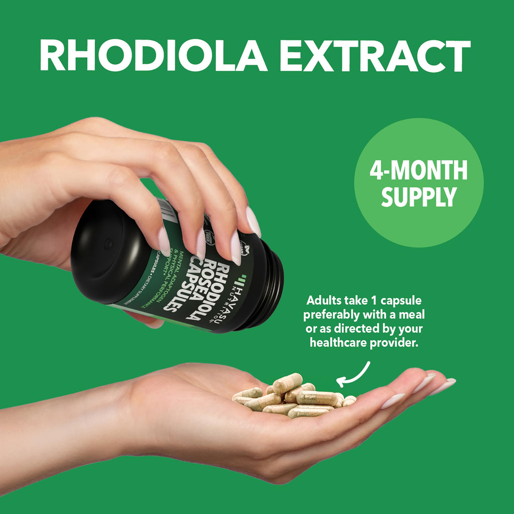 Rhodiola Rosea Capsules, 120 Count, Mental & Physical Performance Support