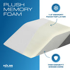 Kolbs Leg Elevation Pillow for After Surgery | Flat Top Bed Wedge Bolster Pillow for Legs | Foot, Knee, Ankle Elevation Post Surgery (Flat Top 7" Height)
