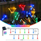 JMEXSUSS 2 Pack Solar String Lights Outdoor, Total 60LED 41.6FT, Water Drop