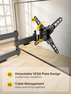 monTEK Full Motion Small TV Wall Mount for 13-43 Inch TVs up to 44 lb