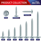 #8 x 2 Inch Wood Screw 500Pcs Alloy Steel Standard Thread Truss Head Fast Self Tapping by SG TZH