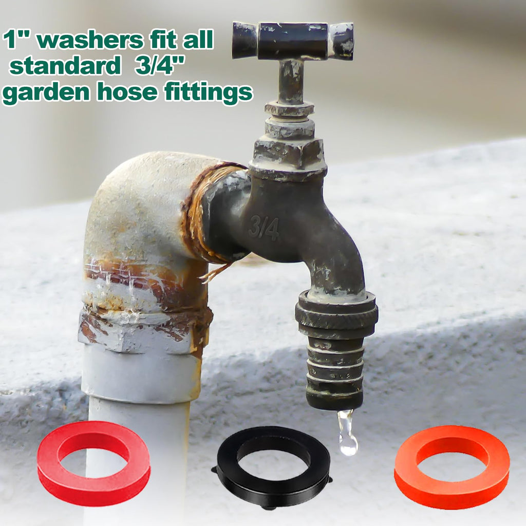 XBVV 32 Size 258 PC Faucet and Plumbing Rubber Washers Assortment Kit for Assorted Garden Hose Valve Spigot Adapter Splitter Outdoor Faucet Bibb Shower Hose Gasket Repair