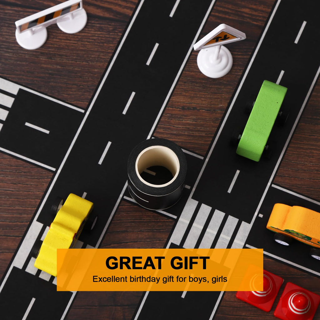 ZICRO Roadway Tape - Black Road Track Tape for Kids Birthday Party Racing Party Decoration - 2.4 Inch Wide 33 FT Long