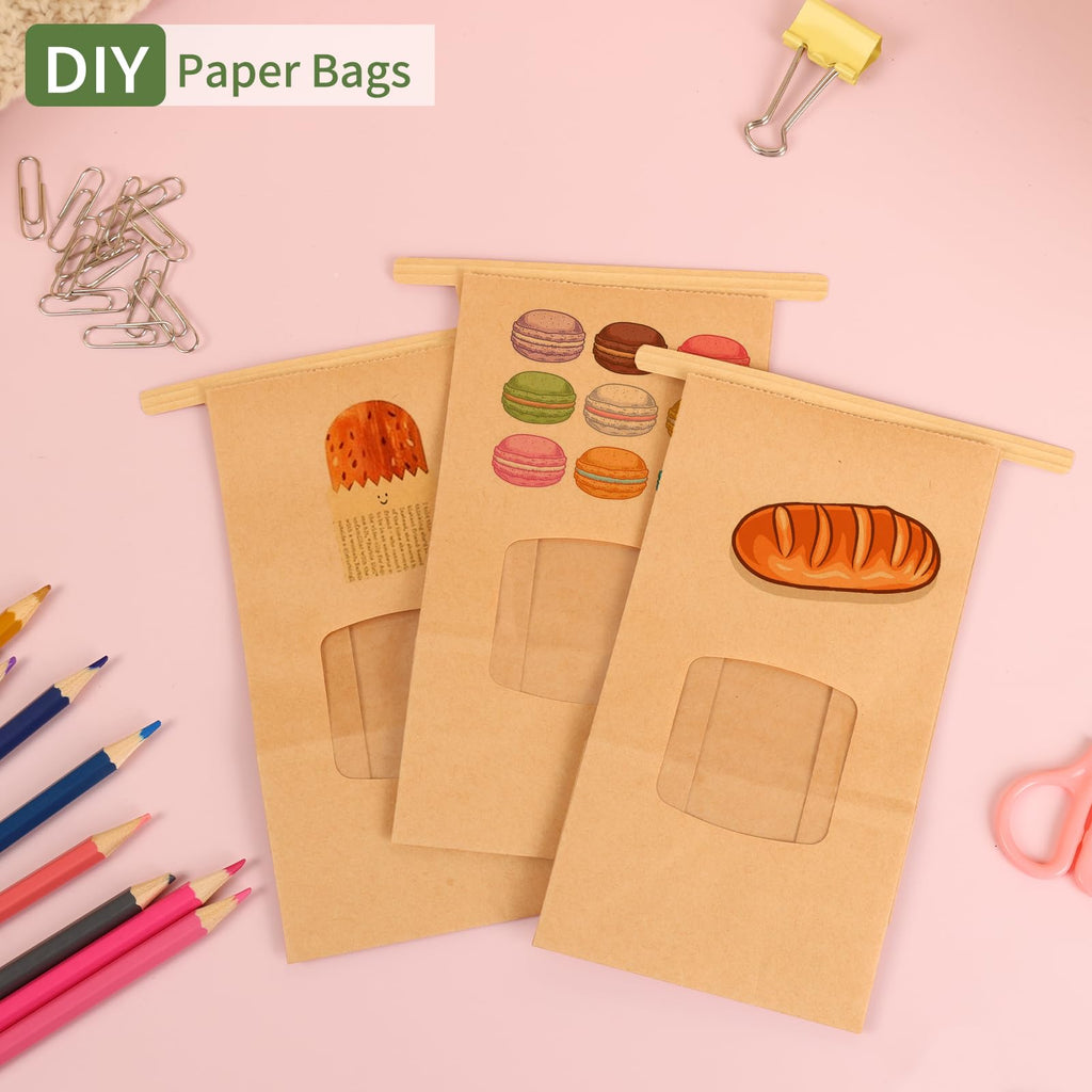 Moretoes 100pcs Small Bakery Cookie Bags with Seal,3.5x2.2x6.7In Treat Bags