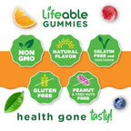 Lifeable Vitamin B6 Gummies | 100mg | Great Tasting VIT B6 Supplement | Vegan B6 Vitamins for Nerve Support Supplement | Vitamin B 6 for Adults, Men, Women | 60 Gummies (Pack of 2)