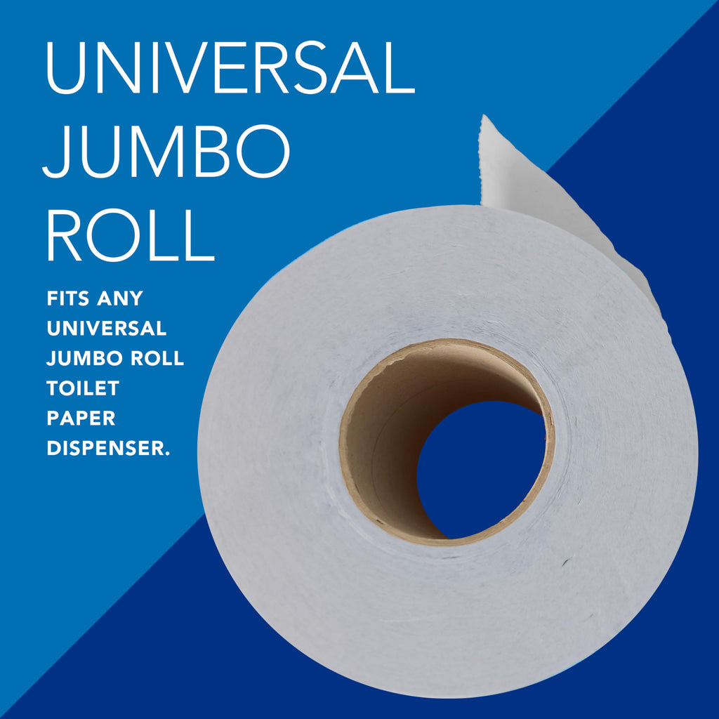 Scott Professional 100% Recycled Fiber High-Capacity Jumbo Roll Toilet Paper, Bulk (67805), 2-Ply, Septic Safe, White, Non-Perforated (12 Rolls at 1,000' Each, 12,000'/Case)