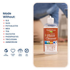 Truly Free Floor Cleaner Kit - Plant-Based Mopping Solution (16oz Reusable Empty Bottle + Two Pouches, 3oz ea.) - DIY All-Surface Cleaner for Hardwood, Tile, Wood & Concrete