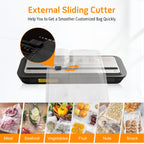 Updated Vacuum Sealer Machine 2025, MEGAWISE Food Sealer w/Starter Kit, Dry & Moist Food Modes, Compact Design with 10 Vacuum Bags & Built-in Cutter (Grey)