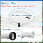 eBoot 2 Pcs 29060e Above Ground Pool Hoses 1.5" Diameter 59" Long Swimming Pool Pump Hose Replacement for Filter Pump, Saltwater System, Sand Filters Accessories(White)