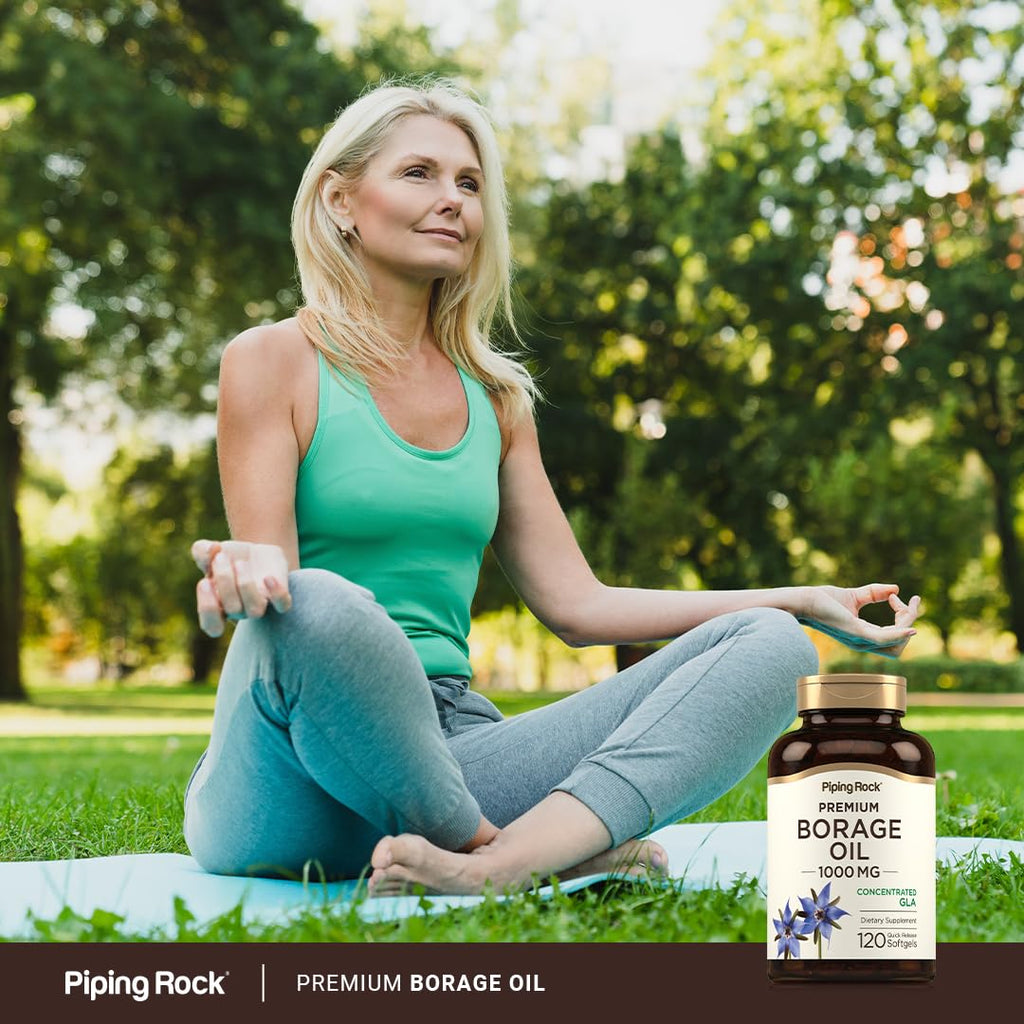 Piping Rock Borage Oil Supplement 1000mg | 120 Softgel Capsules