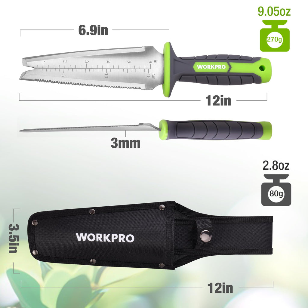 WORKPRO Hori Hori Garden Knife, Garden Tools with Oxford Sheath
