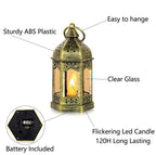 Hewory 10PCS Gold Mini Lanterns for Party Decoration, Flickering LED Candle