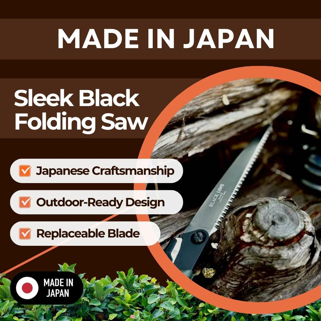 Saboten 8.3" Folding Pruning Saw, Made in Japan, Compact Hand Saw for Tree Branches, Garden Cutting & Outdoor Use - forest Originals