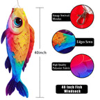 YMYIELD Fish Windsock 40 Inch Durable Outdoor Hanging Decoration | for Yard Garden Patio Deck Boat Dock and More