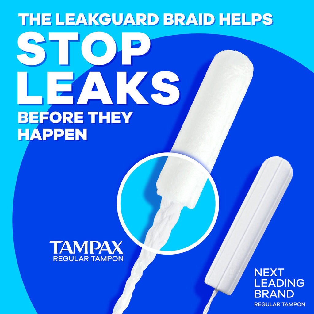 Tampax Pearl Tampons for Women Multipack, with LeakGuard Braid, Super/Ultra Absorbency, Unscented, 56 Count (Pack of 2)