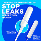 Tampax Pearl Tampons for Women Multipack, with LeakGuard Braid, Super/Ultra Absorbency, Unscented, 56 Count (Pack of 2)
