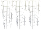 Happy Trees Large Heavy Duty Tomato Cages - Support Trellis for Climbing Vegetables and Plants - 18" x 18" x 58" - Thick Gauge Galvanized Steel, Collapsible Easy Storage, 3-Pack, Made in USA