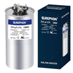 SUREPHON 70+5 uF 70/5 MFD ±5% 370V/440VAC Dual Run Start Capacitor CBB65 Works for AC Unit Fan Motor Start or Heat Pump or Condenser Straight Cool