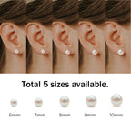 NORBU S925, AAAA+ Round Freshwater Stud Pearl Earrings for Women, Timeless Elegant Gifts for Mom Wife, Mothers Day/Wedding Anniversary/Christams