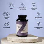 Zen Legs - Restless Limbs Support - Magnesium Glycinate, Turmeric, Valerian Root, Potassium, Black Pepper Root, L-Theanine, Vitamin D, Iron, B6, Zinc - Nighttime Muscle & Nerve Comfort - 90 Tablets