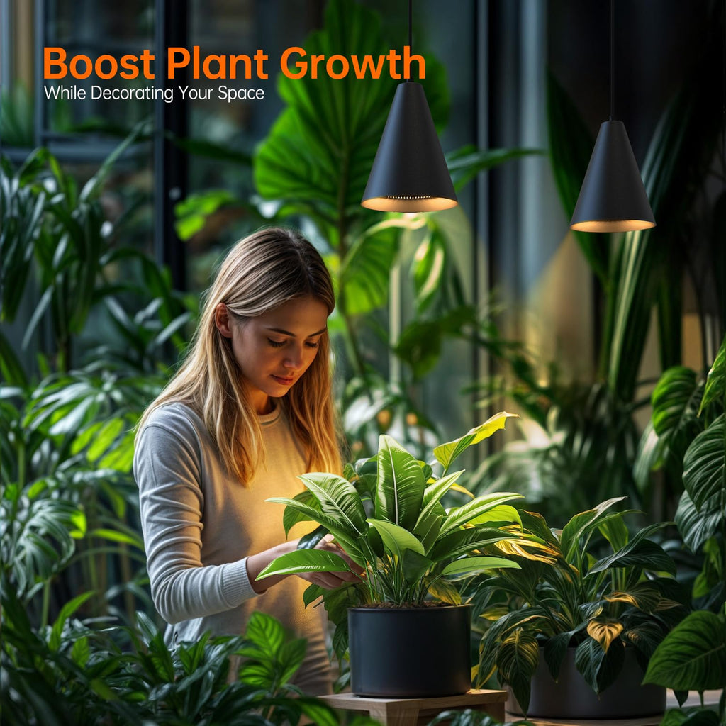 Bstrip Hanging Grow Light for Indoor Plants, Two Head One-Cord 50W