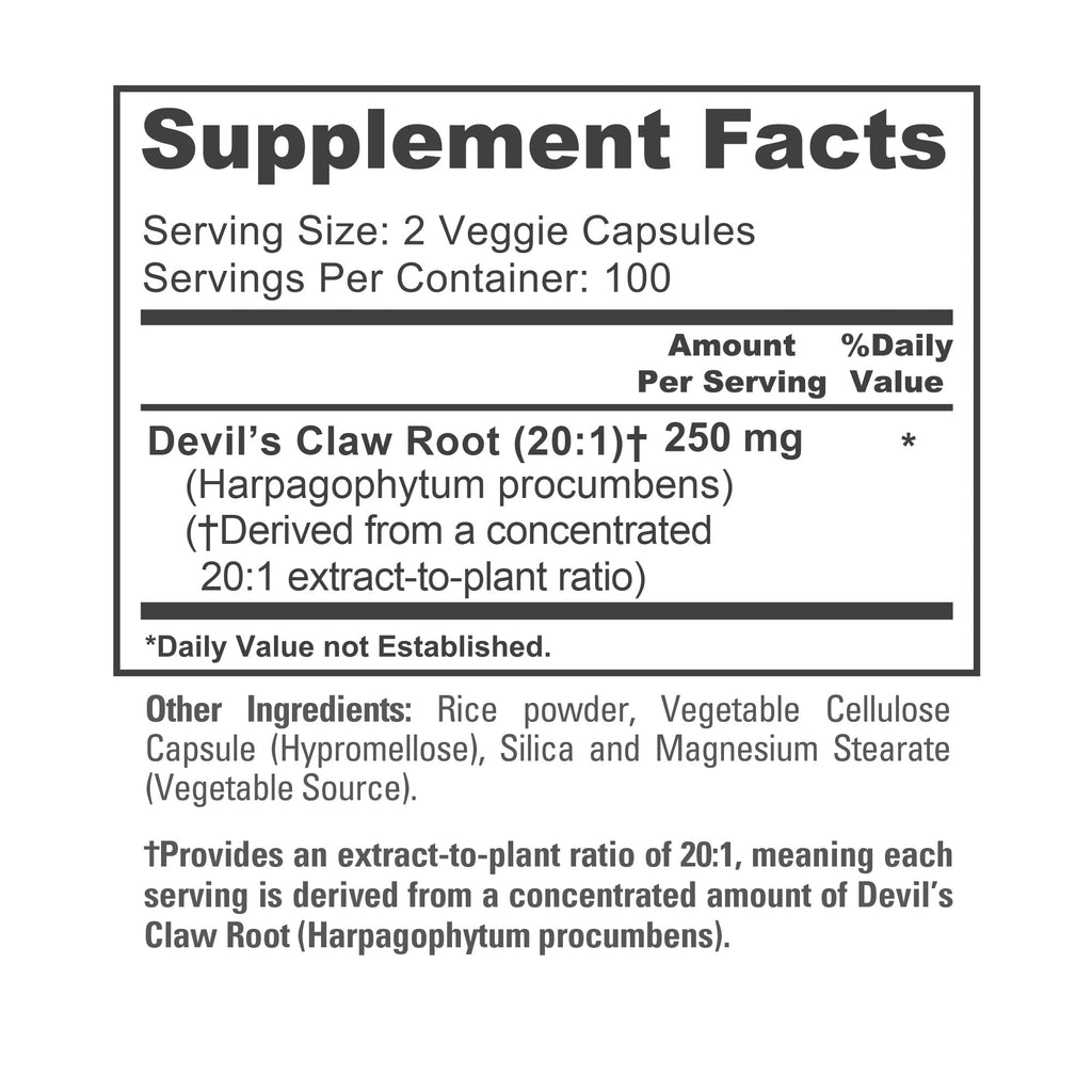NusaPure Devil's Claw, 250 mg, 200 Veg Capsules (Non-GMO, Vegan)
