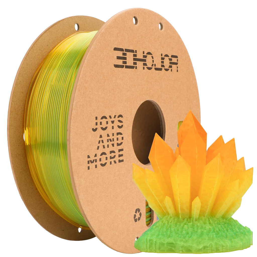 3DHoJor Transparent Multi Rainbow Color Change PLA 1.75mm 1KG 3D Printing Filament Crystal Rainbow PLA -Wheat Field
