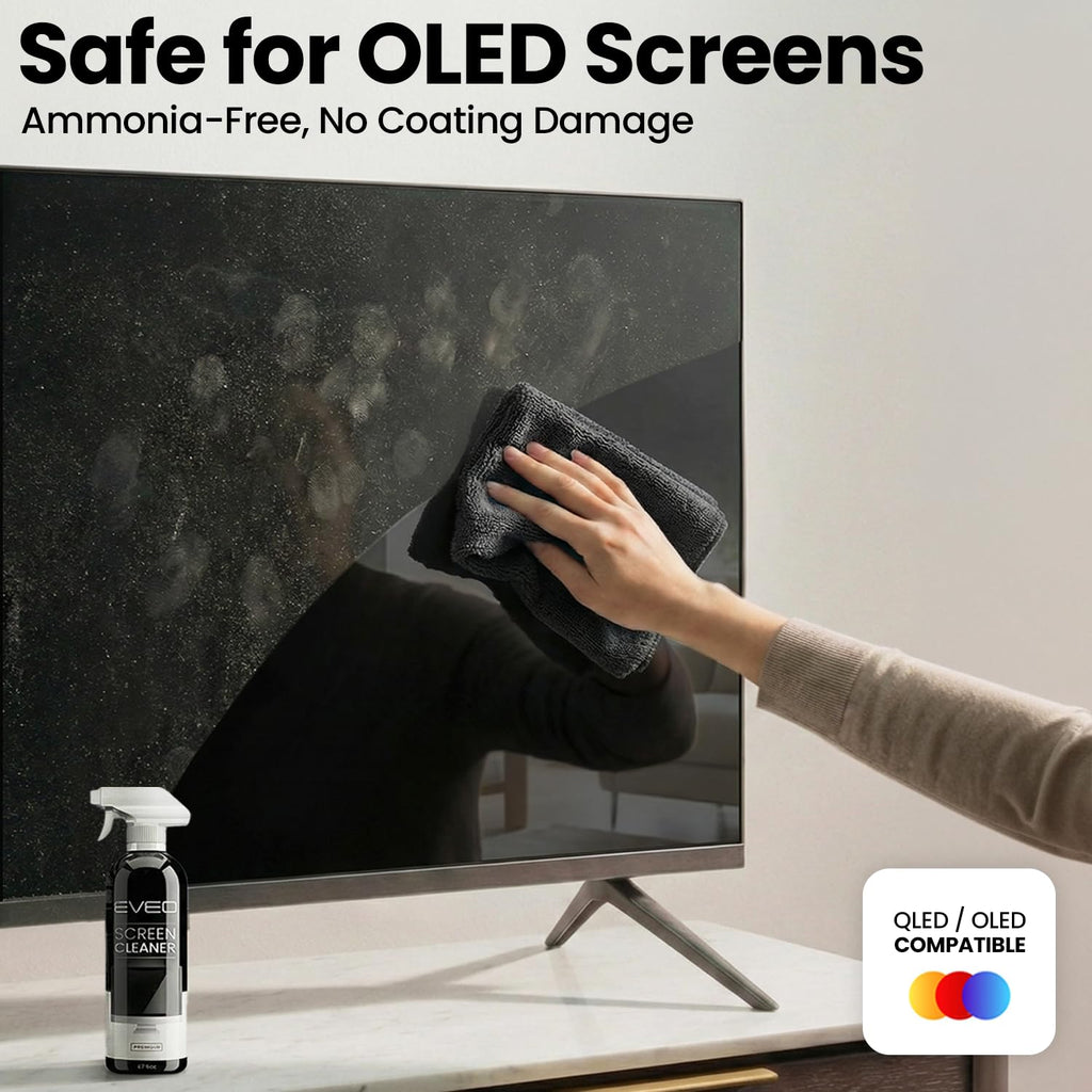 EVEO Screen Cleaner Spray - Large Screen Cleaner Bottle - TV Screen Cleaner, Computer Screen Cleaner, for Laptop, Phone, Ipad - Computer Cleaning kit Electronic Cleaner (1 Pack)