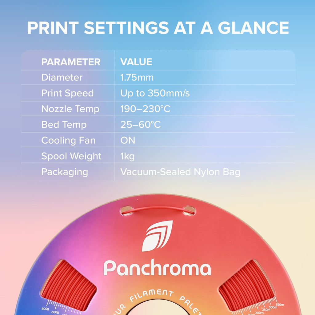 Polymaker Panchroma PLA Purple 3D Printer Filament, 1.75mm, 1kg Spool, Easy to Print, High Speed Printing, Tangle Free, AMS Compatible, Perfect for Toys, Decor, Miniatures, Models & Cosplay